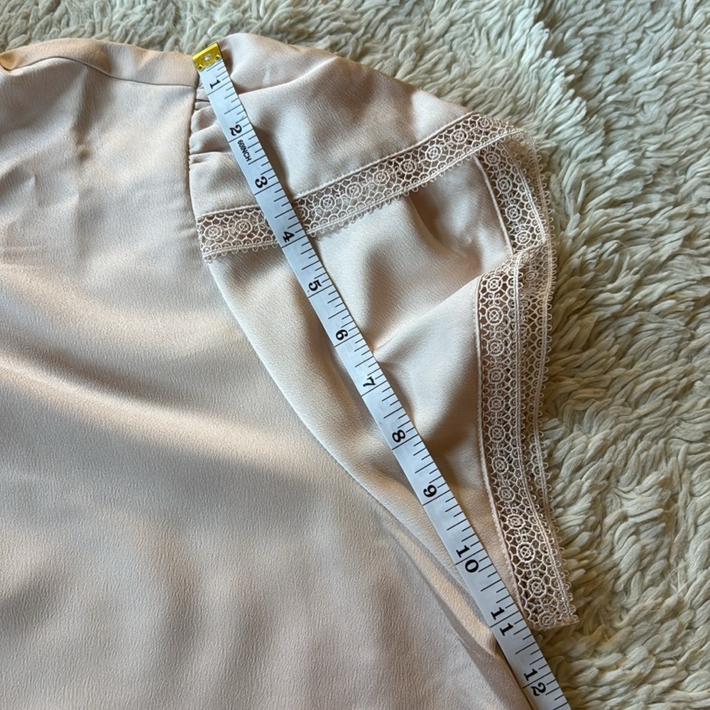 😊NWT J.CREW Tulip-sleeve ruffleneck top blouse Dune Pink Beige Shell size… - Picture 10 of 16